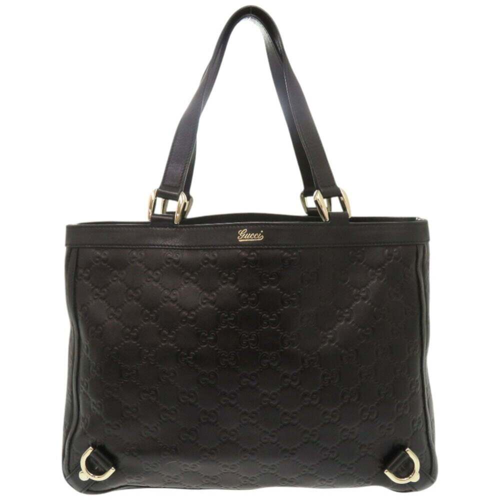 GUCCI Authentic Black Leather Tote Bag - Picture 2 of 10